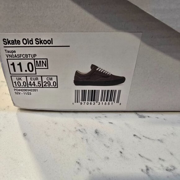 VANS SKATE OLD SKOOL BROWN men's sneakers VN0A5FCBTUP Size 11 Shoes NEW - Picture 10 of 10